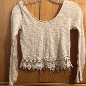 Pacsun white long sleeve crop top